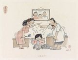 “雨露滋润” 34.5x45cm 1991（关山月美术馆藏）
