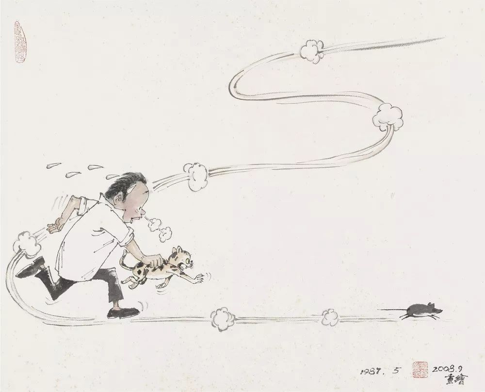 不放心 &nbsp;48x59.5cm 1987（关山月美术馆藏）